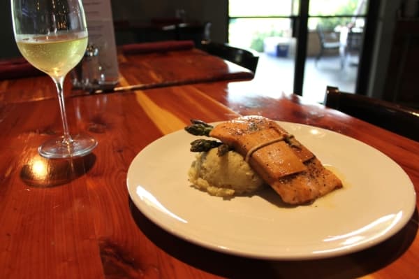 The Norwegian salmon is wrapped in cedar. ($18) (Eva Vigh/Community Impact Newspaper)