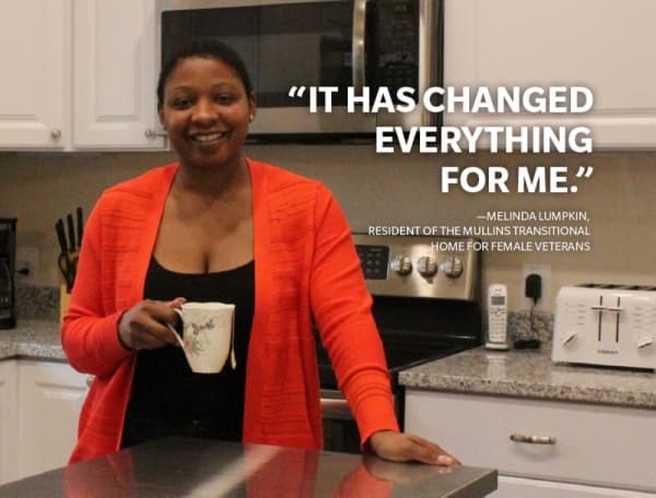Melinda Lumpkin is a resident at the Mullins Transitional Home for Female Veterans. 