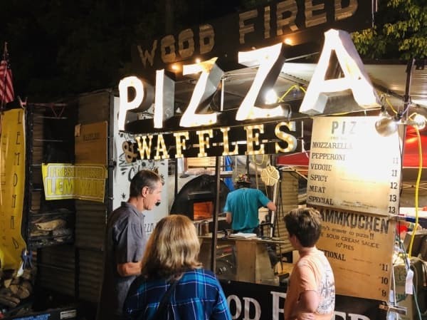 Food options include classic German fare to Americanized options, such as pizza and waffles. (Ian Pribanic/Community Impact Newspaper)