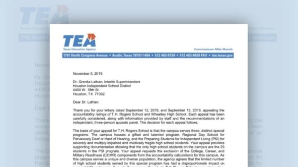 Texas Education Agency denies Houston ISD appeal of accountability rating