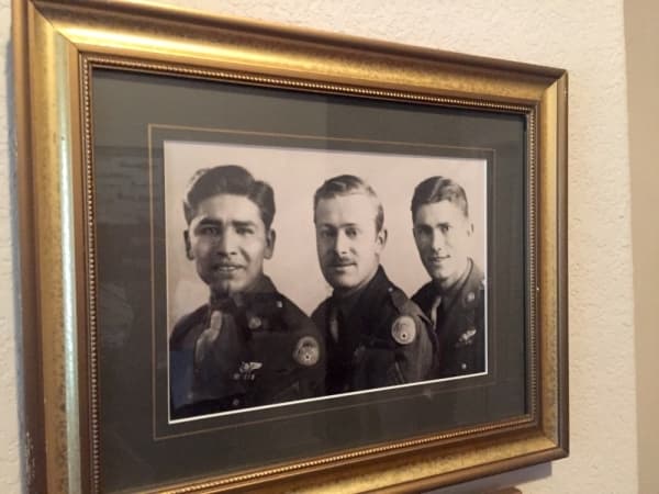 Sanchez (left) began his 30-year military career as a flight engineer in the Army Air Corps. 
