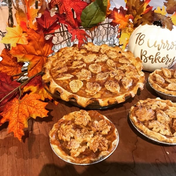Apple pies and other baked goods can be pre-ordered for Thanksgiving. (Courtesy 18 Carrot Bakery)