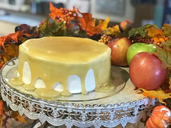 Treats such as the caramel apple cake can be pre-ordered or purchased by the slice at the bakery. (Courtesy 18 Carrot Bakery)