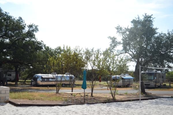 Guests can bring their personal Airstream trailers into the rental pool or rent an Airstream through Open Air Resorts. (Amy Rae Dadamo/Community Impact Newspaper)