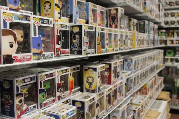 Funko Pops, vinyl figurines of pop-culture icons, have become increasingly popular at the store. (Andy Li, Community Impact Newspaper.)