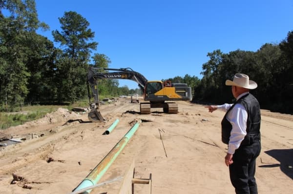 Riley said Grand Pines Drive is one of the first projects he ever wanted to complete; however, the project has been delayed for almost three years due to wetland mitigation disputes and permitting issues with the Army Corps of Engineers. (Kara McIntyre/Community Impact Newspaper)