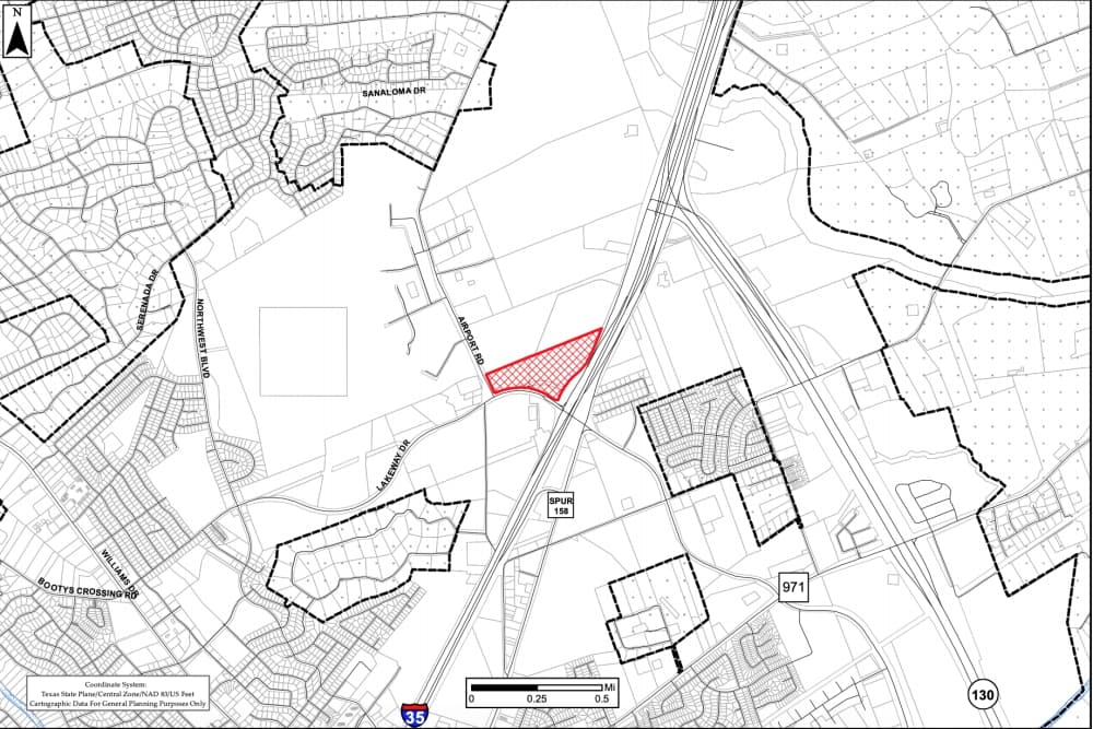 This map shows the tract of land on which the Costco is intended to be built. (Courtesy city of Georgetown)