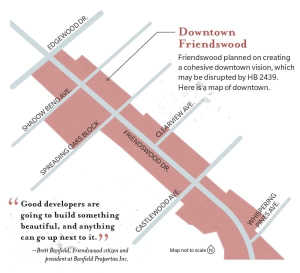 Downtown Friendswood map