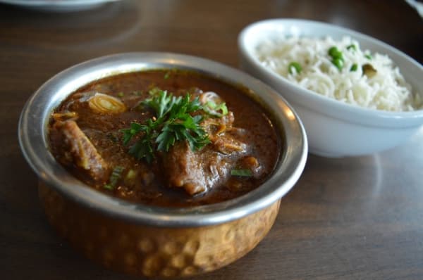 Himalayan goat curry ($13.99)
One of Himalaya Kosheli’s signature dishes, made with bone-in goat meat and a medley of Nepali spices, is available every day on the restaurant’s lunch buffet line. (Iain Oldman/Community Impact Newspaper)
