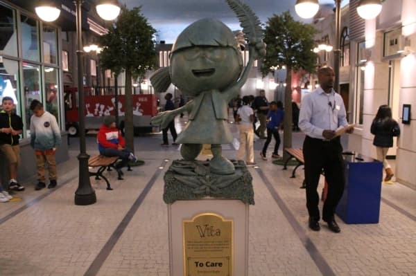 Statues line the main road inside KidZania.