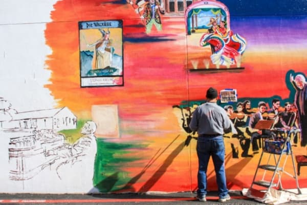 New performing arts mural
Location: Brauntex Theater and Performing Arts Center, 290 W. San Antonio St., New Braunfels 
Subject: The newest mural will celebrate the city’s visual and performing arts throughout the area’s history. Well-known performers and performance styles will be represented alongside depictions of iconic venues, such as the Seekatz Opera House, the Brauntex Theater for the Performing Arts and Gruene Hall. 
Artist: Brent McCarthy 
Dedication date: in progress; commissioned in honor of New Braunfels’ 175th anniversary celebration in March 
Price: estimated $75,000 
