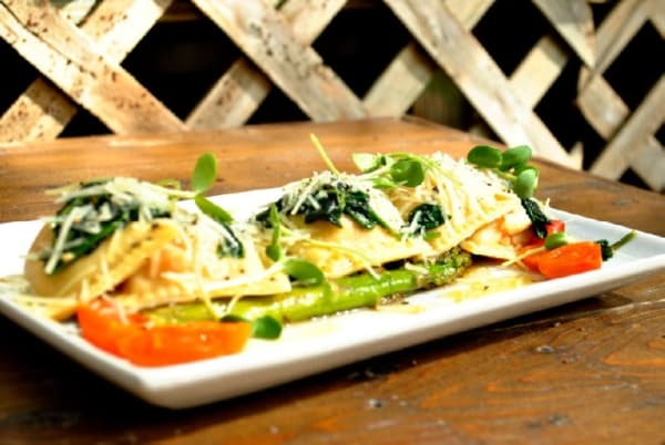 Fresh Maine lobster was brought in to create the restaurant’s Lobster BLT, but the lobster ravioli is one of the most popular menu items. (Chelsea Bagley/Community Impact Newspaper)