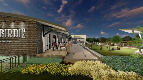 The space features virtual golf, bowling, a restaurant and a bar. (Courtesy Spare Birdie Public House)