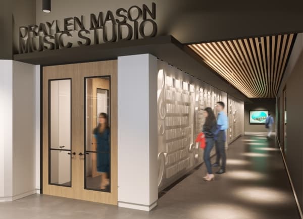 STG Design is handling the interior of the KMFA studio project. Rendering courtesy STG Design 