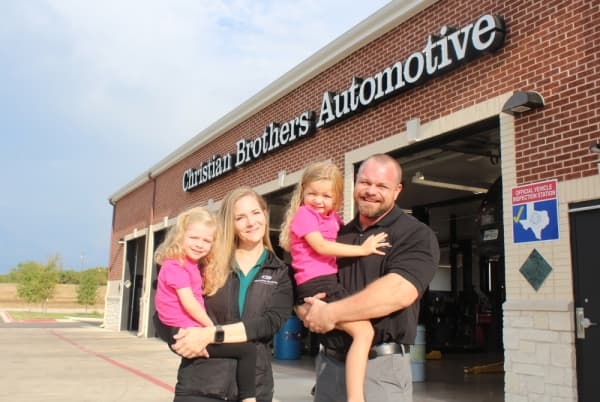 Escues celebrate first anniversary at Christian Brothers Automotive in Leander