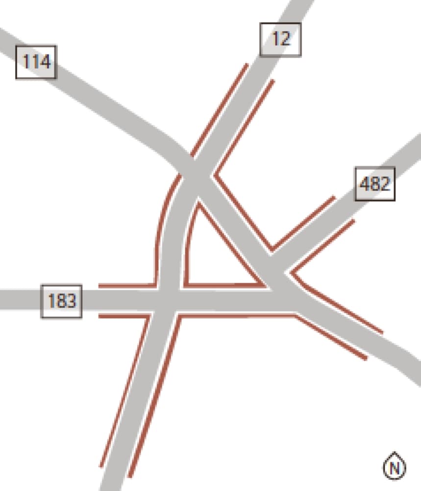 The four roadways will be affected by the construction. 