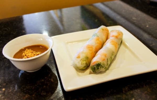 Spring rolls ($.49) are wrapped in a clear rice paper and made with rice noodles, lettuce and a protein. (Andy Li, Community Impact Newspaper)