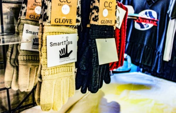 Touch screen-compatible gloves ($18) are an item for those who want to use their phones without removing their gloves. (Kelly Schafler/Community Impact Newspaper)