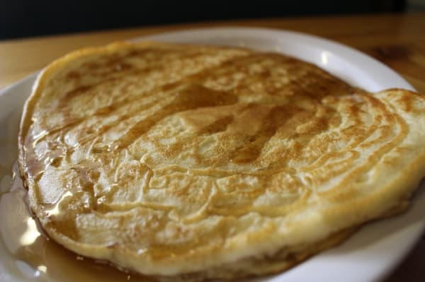 





Pancakes ($1.75):
Buttermilk pancakes are available as a single pancake, or as a stack of two or three for an additional cost.