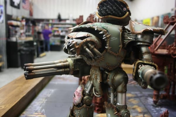 A Warhammer 40K figure was built and painted by Johnathan Lindsley, who owns Atomic Hobby Shop in Cypress. (Shawn Arrajj/Community Impact Newspaper)