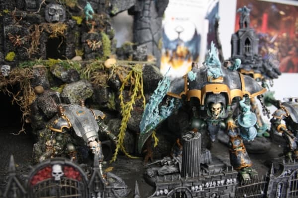 A Warhammer 40K figure was built and painted by Johnathan Lindsley, who owns Atomic Hobby Shop in Cypress. (Shawn Arrajj/Community Impact Newspaper)