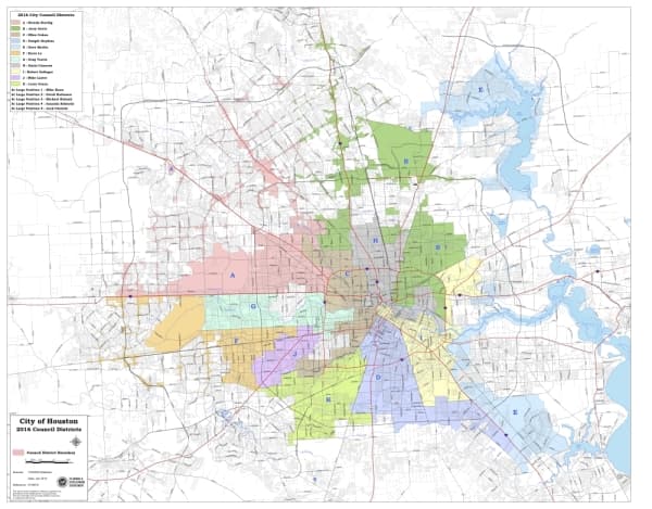 Houston City Council Districts 