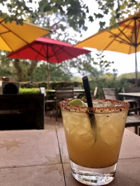 The El Mon Margarita includes El Jimador Anejo Tequila, Grand Marnier, lime and simple syrup. (Sally Grace Holtgrieve/Community Impact Newspaper)