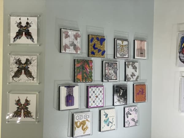 The lobby at Wexel Art has a variety of frames made through the company displayed on its walls. 