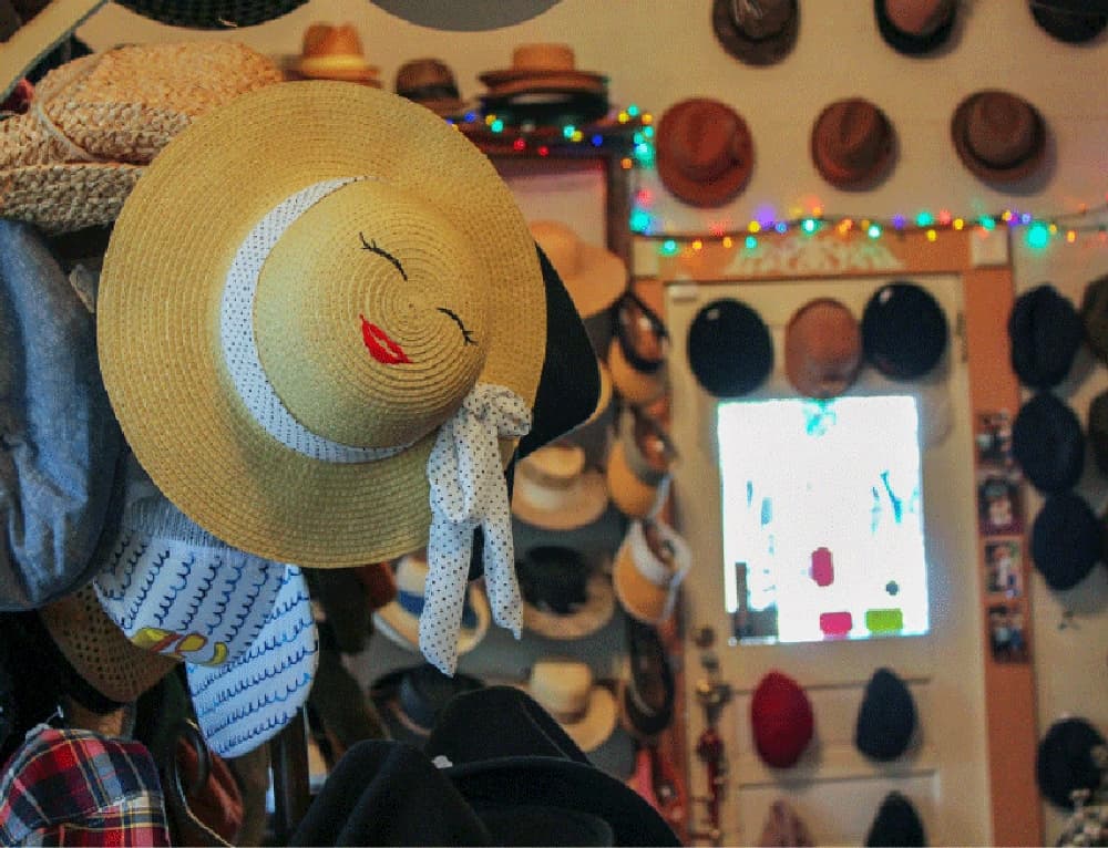 Just like its festival shop, The Hat People’s Old Town Spring shop has hats on display from floor to ceiling. (Adriana Rezal/Community Impact Newspaper)