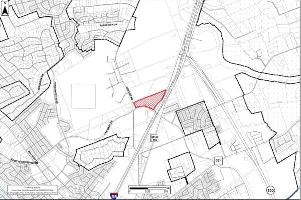 This map shows the tract of land on which the Costco is intended to be built. (Courtesy city of Georgetown)
