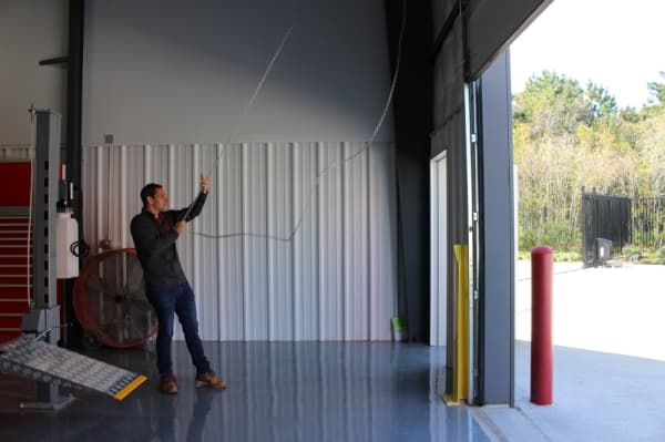 man opening garage 