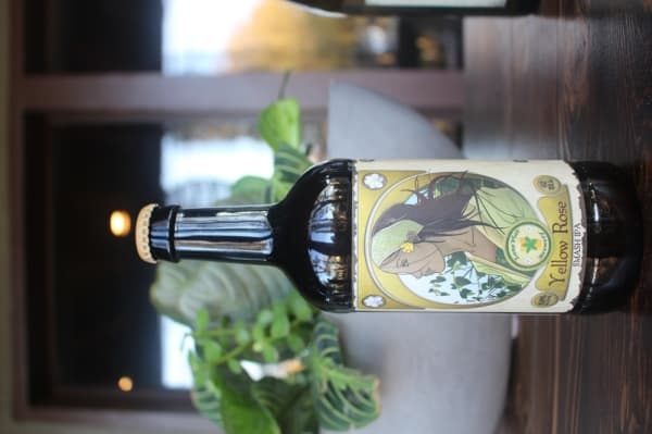 The Lone Pint Yellow Rose is an Indian pale ale that Paul said is rich in fruit flavor. (Evelin Garcia/Community Impact Newspaper)