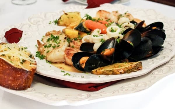 The frutti de mare ($25) has mussels, shrimp and calamari. (Andy Li/Community Impact Newspaper)