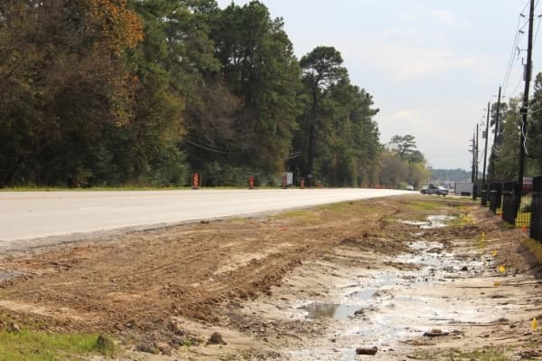 The Texas Department of Transportation began expanding Loop 494 between Sorters McClellan Road and Northpark Plaza Drive from two to four lanes in July. (Kelly Schafler/Community Impact Newspaper