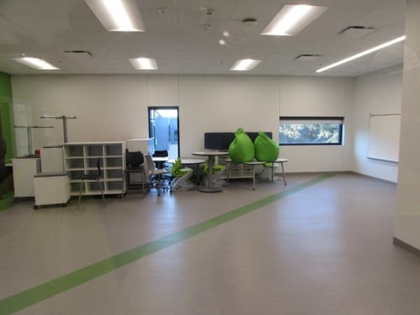Classrooms at modernized campuses will have flexible furniture and equipment to maximize classroom space and learning opportunities. Windows and dry erase boards are also hung low on walls to allow young students to use them.  (Nicholas Cicale/Community Impact Newspaper)
