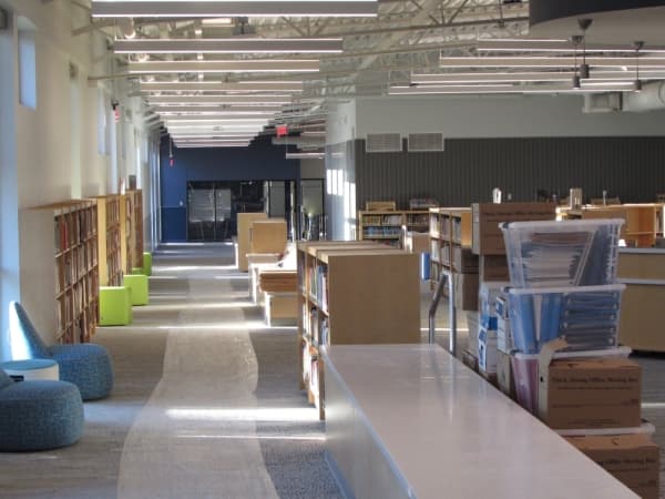 The Menchaca Elementary library will have soft seating, a request by students. (Nicholas Cicale/Community Impact Newspaper)