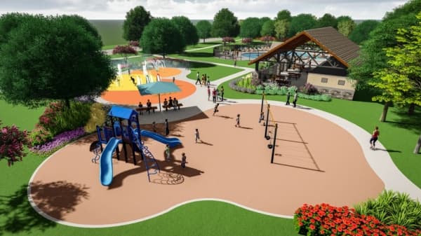 In addition to the recreation center, Cherry Pines will also feature a playground. (Rendering courtesy Meritage Homes)