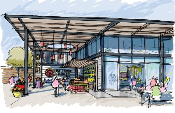 A Biergarten Sketch from 2018 (Courtesy INsite Architecture)