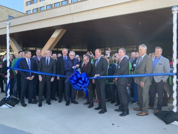 Texas Health and UT Southwestern officials celebrate the Frisco hospital's grand opening Dec. 14. (Courtesy Texas Health Frisco)