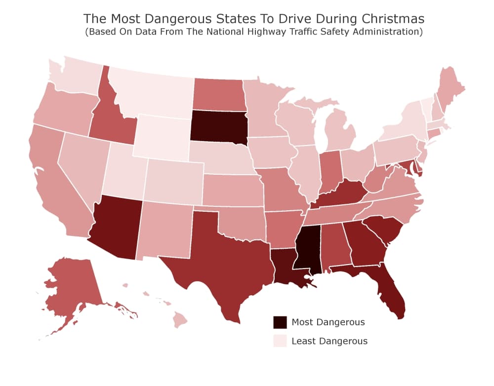Study shows Texas is one of the most dangerous states to drive in on Christmas