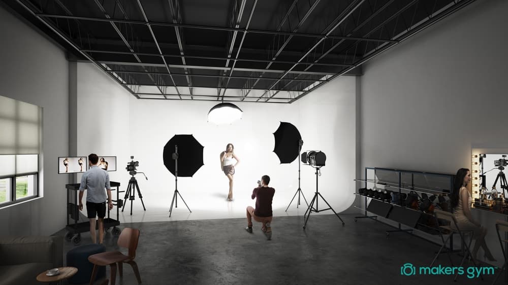 There will be four film and photography studios up to 1,200 square feet in size. (Rendering courtesy Makers Gym)