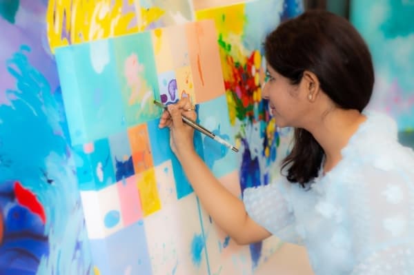 The Texas-based artist is known for her abstract paintings over nature. (Courtesy Deepa Koshaley)