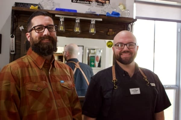 Santoliquido and Burky opened Round Rock Barber Shop in August 2018. (Taylor Jackson Buchanan/Community Impact Newspaper)