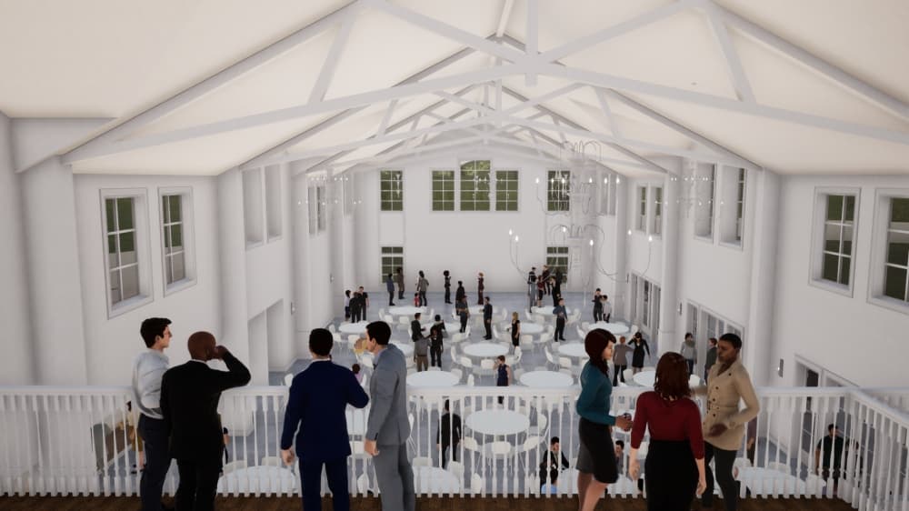 Boxwood Manor will feature a 13,000-square-foot event hall. (Rendering courtesy Paradigm Construction)