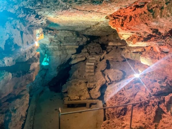 The cave sits 110 feet underground, right on the Balcones Fault line. (Rachal Russell/Community Impact Newspaper)