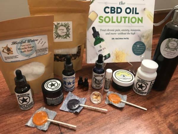 Blissful Waters Float Center Bath salts are made in-house with epsom salts. The business also carries CBD products from a local company. Rosemary Smith/Community Impact Newspaper