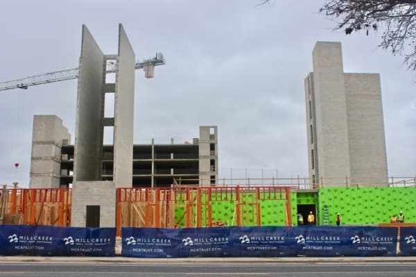 Apartments under construction near The Domain, Kramer MetroRail station