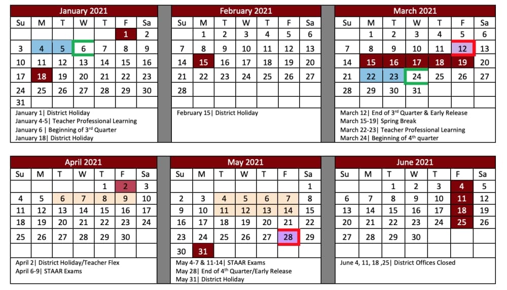 Calendar Option C has an end date of May 28 for the 2020-21 school year. (Courtesy Northwest ISD)