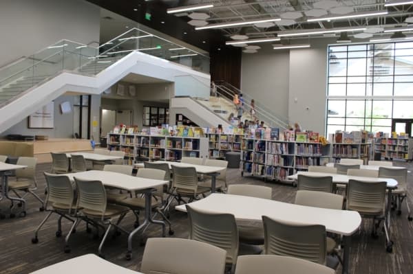 The new Cannon Elementary School was unveiled in 2019 as part of the district's 2016 bond package. (Renee Yan/Community Impact Newspaper)