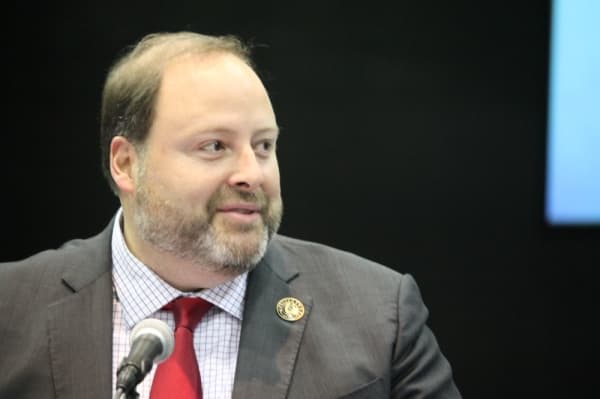Mayor Pro Tem Duke Coon of Conroe thanked the representatives for their cooperation in working for this grant. (Andy Li/Community Impact Newspaper)